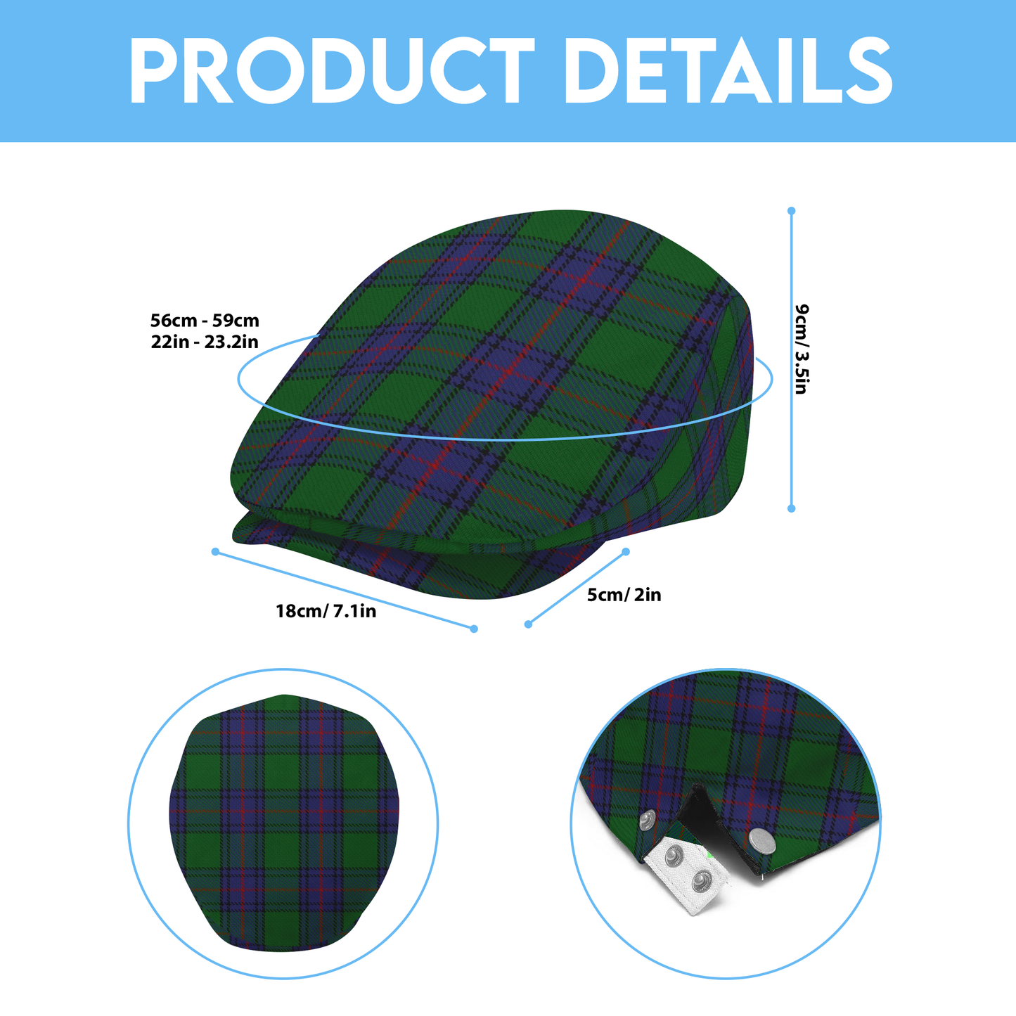 Clan Shaw Tartan Flat Cap