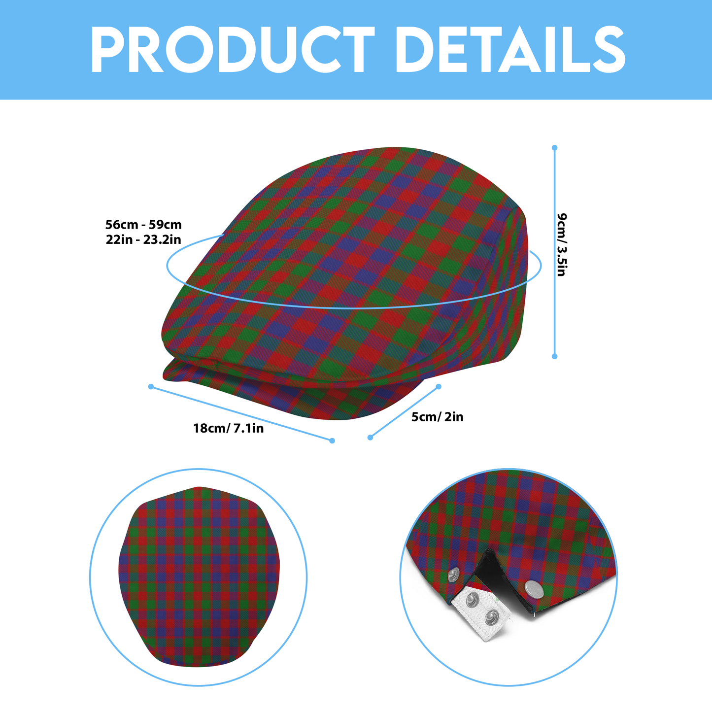 Clan MacGowan Tartan Flat Cap