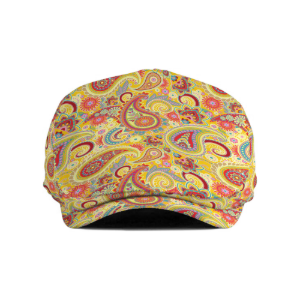 Paisley Yellow Flat Cap