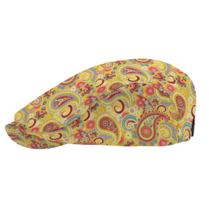 Paisley Yellow Flat Cap