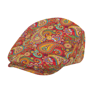 Paisley Red Flat Cap