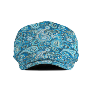 Paisley Blue Flat Cap