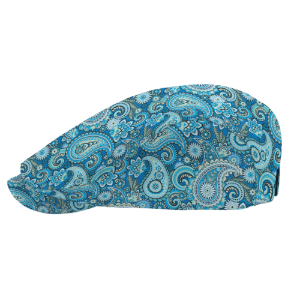 Paisley Blue Flat Cap