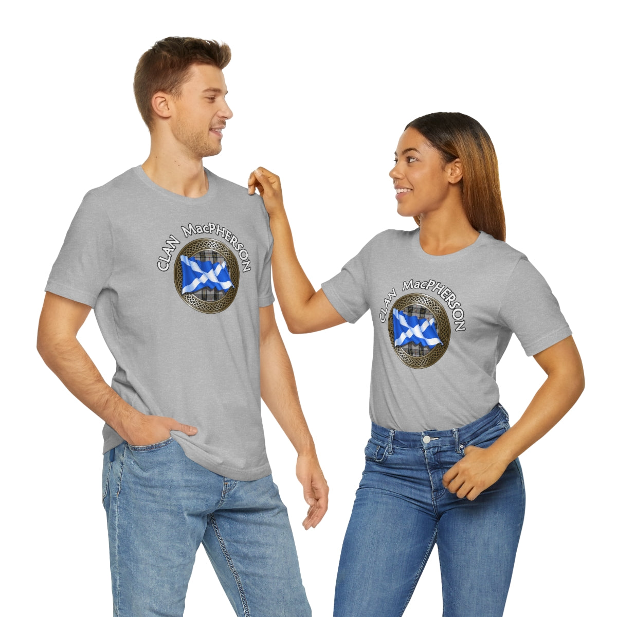 Clan MacPherson Tartan Knot & Flag T-Shirt