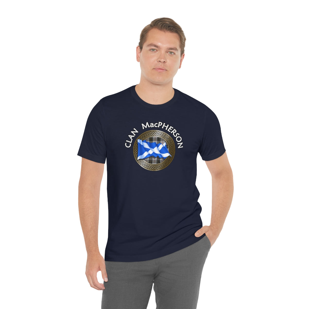 Clan MacPherson Tartan Knot & Flag T-Shirt