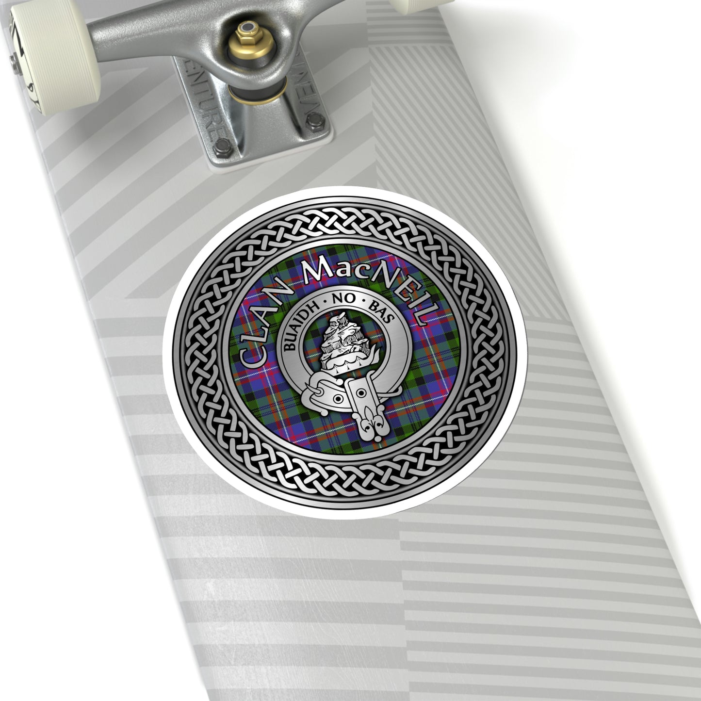 Clan MacNeil Crest & Tartan Knot Kiss-Cut Stickers