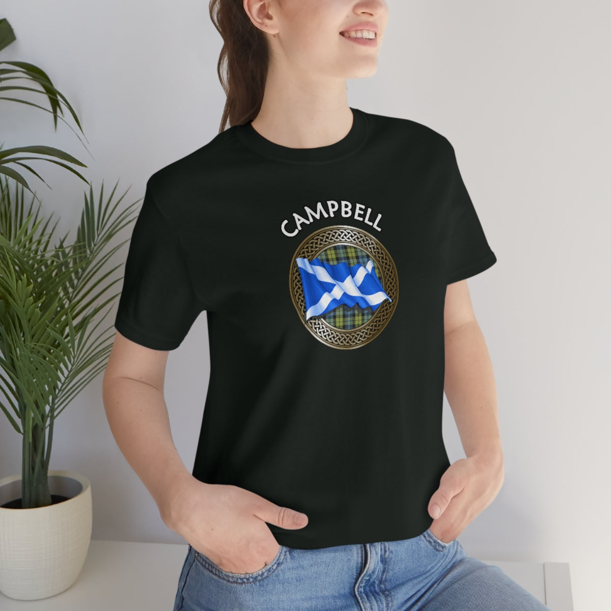 Clan Campbell Tartan Knot & Flag T-Shirt