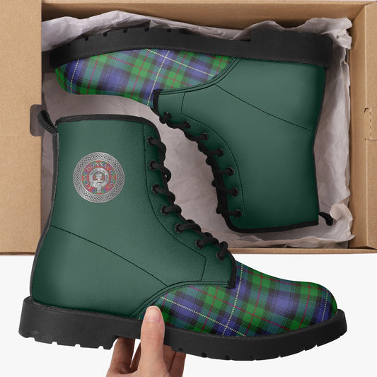 Clan Donnachaidh (Robertson) Crest & Hunting Tartan Leather Boots