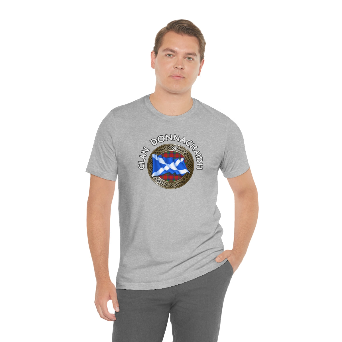 Clan Donnachaidh (Robertson) Tartan Knot & Flag T-Shirt