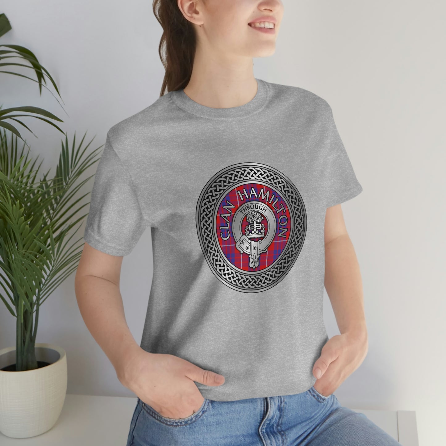 Clan Hamilton Crest & Tartan Knot T-Shirt