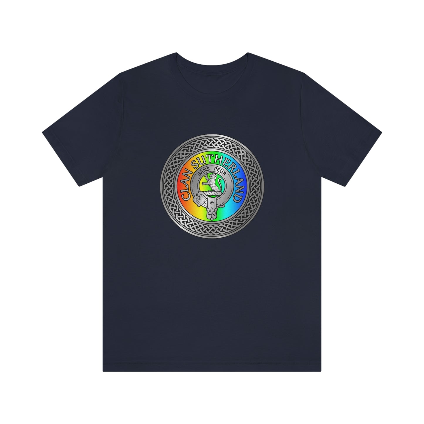 Clan Sutherland Crest & Rainbow Knot T-Shirt