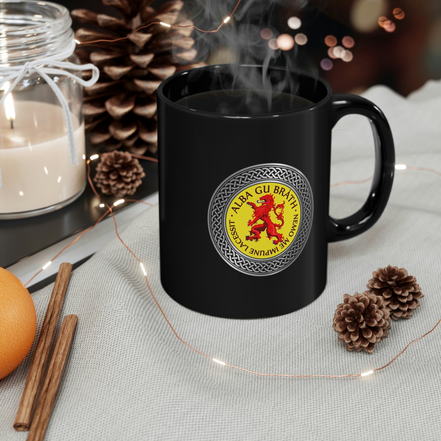 Alba Gu Brath Lion Rampant Knot 11oz Black Mug