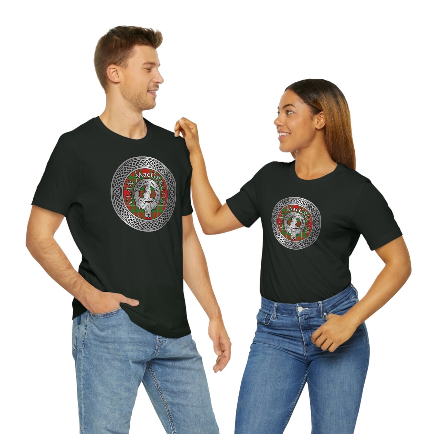 Clan MacGregor Tartan & Crest in Celtic Knot T-Shirt