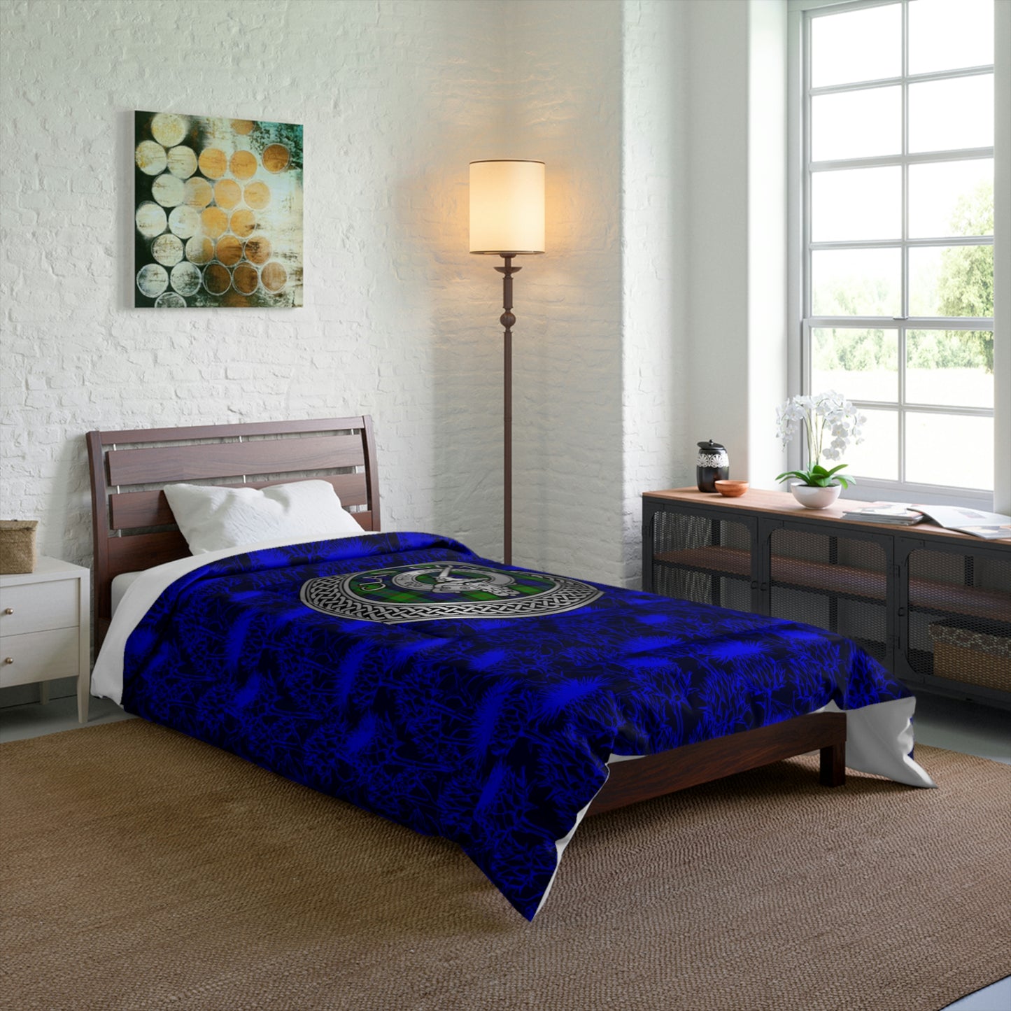 Clan Gunn Crest & Tartan Comforter