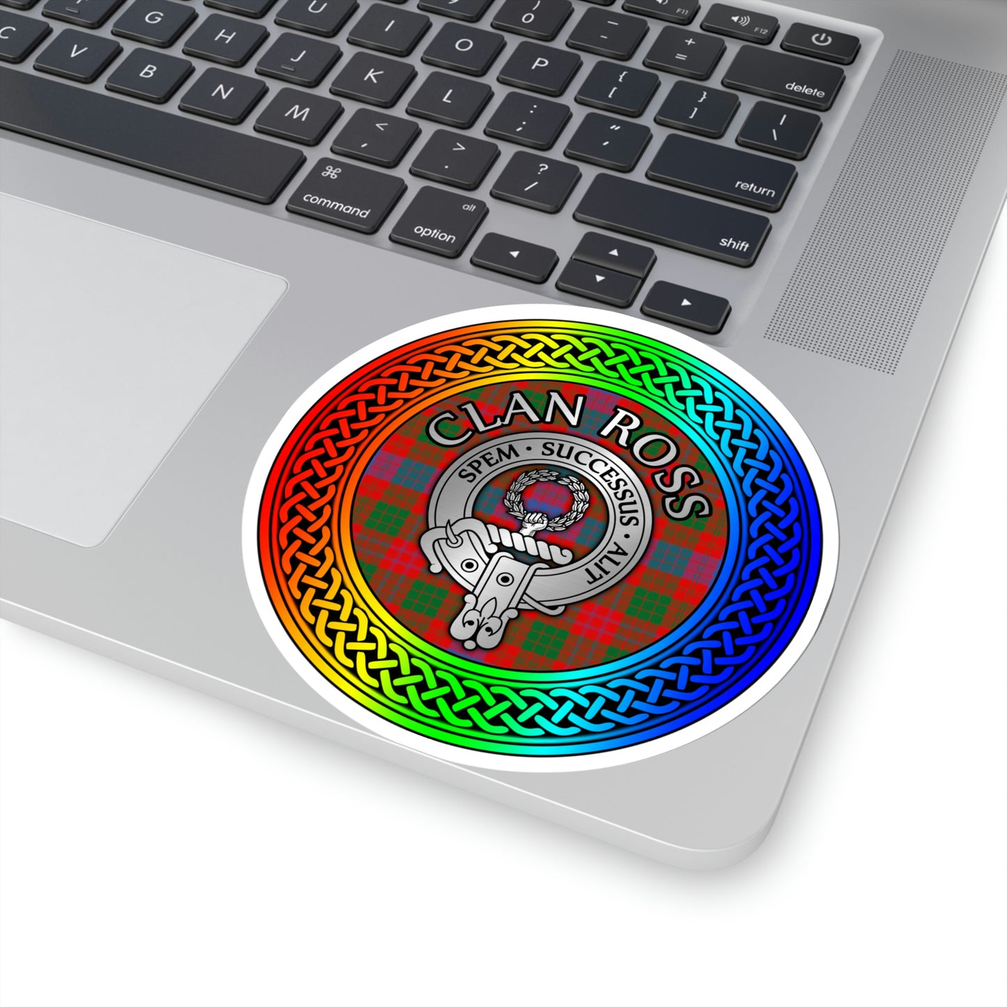 Clan Ross Crest & Rainbow Knot Kiss-Cut Stickers