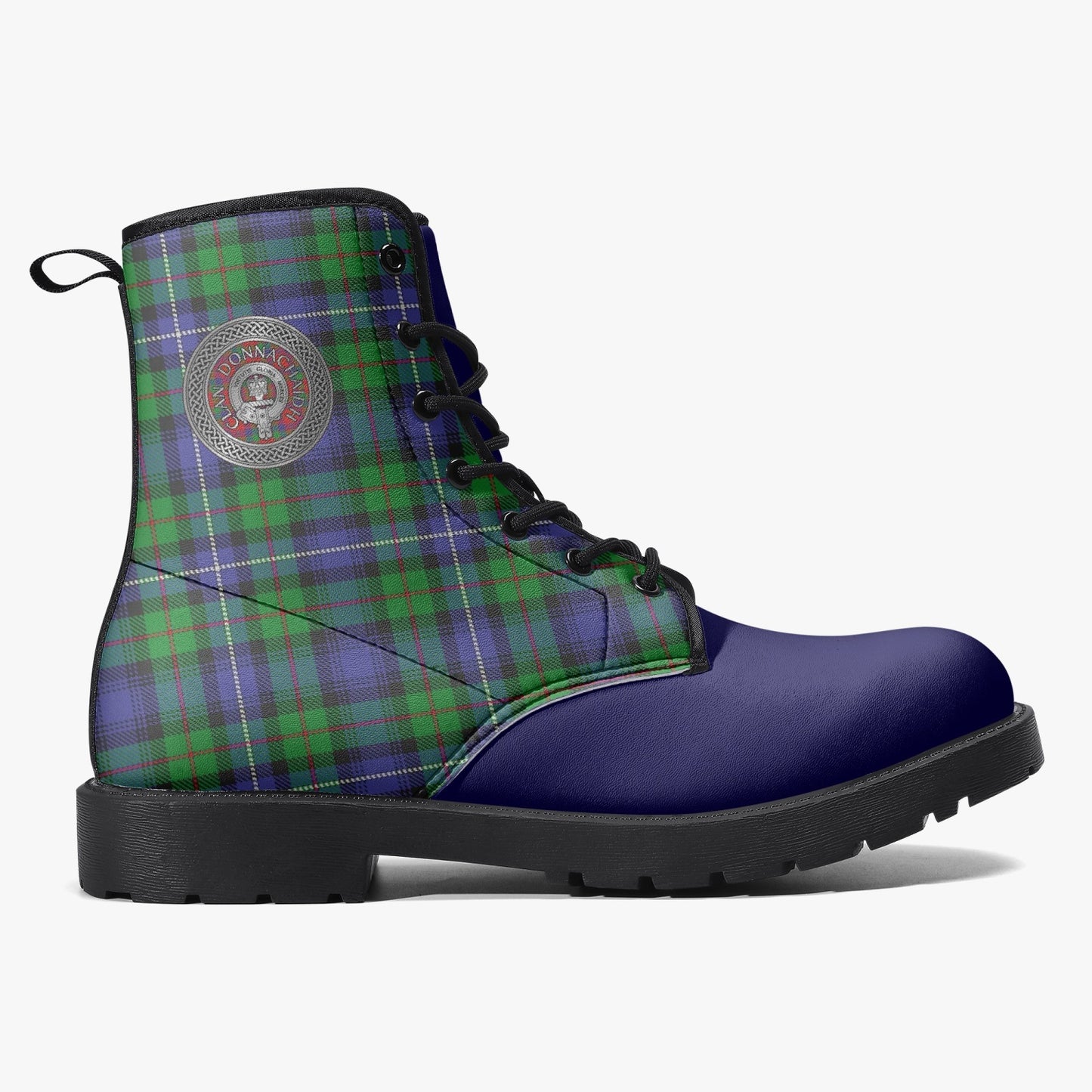 Clan Donnachaidh (Robertson) Crest & Hunting Tartan Leather Boots