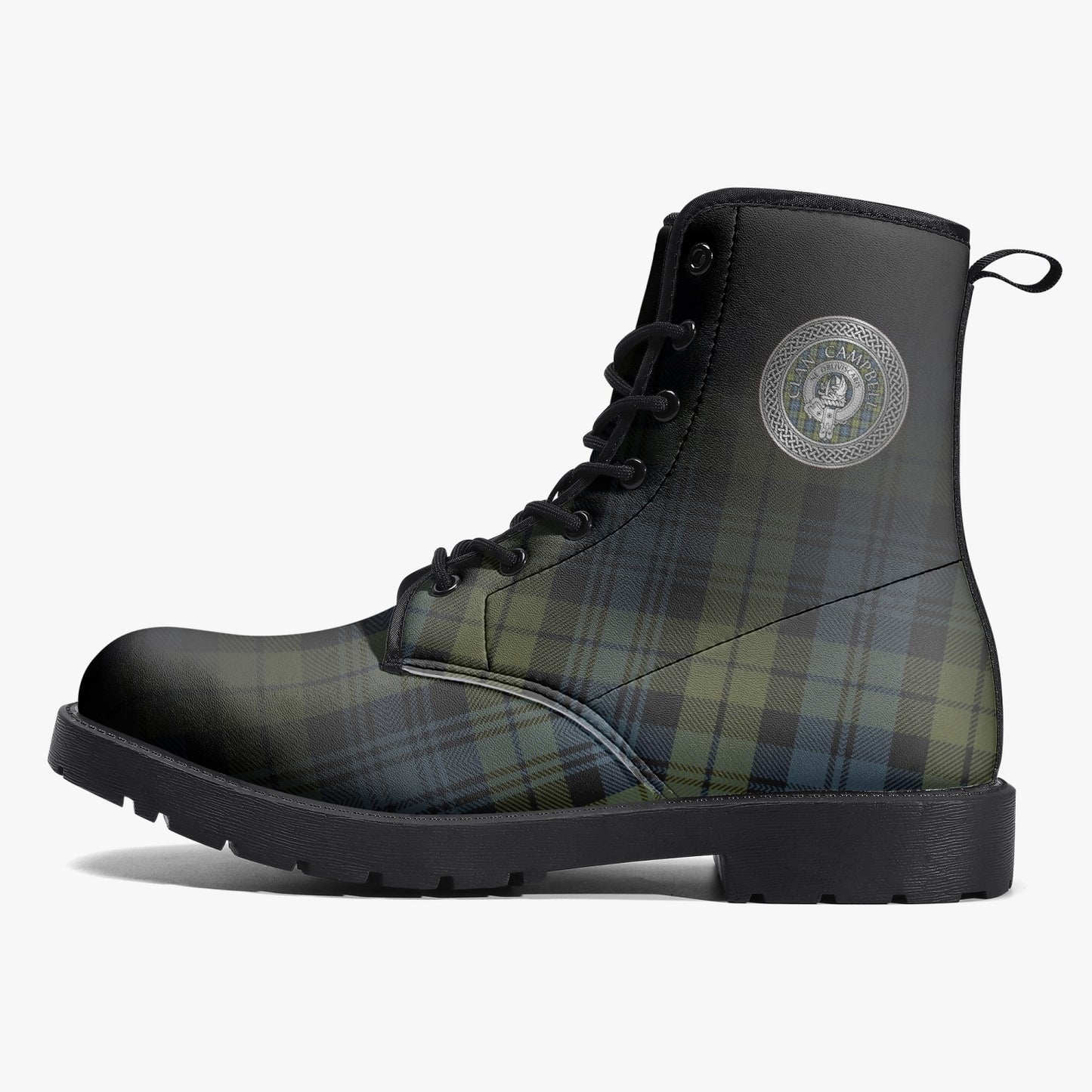 Clan Campbell Crest & Tartan Leather Boots