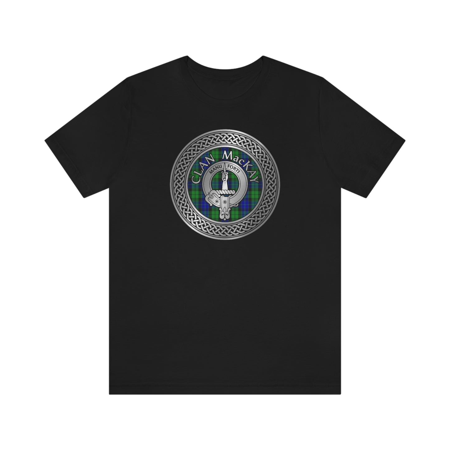 Clan MacKay Tartan & Crest in Celtic Knot T-Shirt