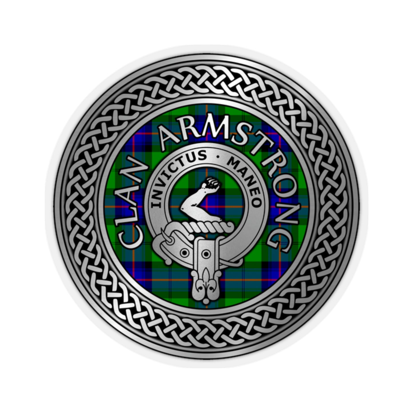 Clan Armstrong Crest & Tartan Kiss-Cut Stickers