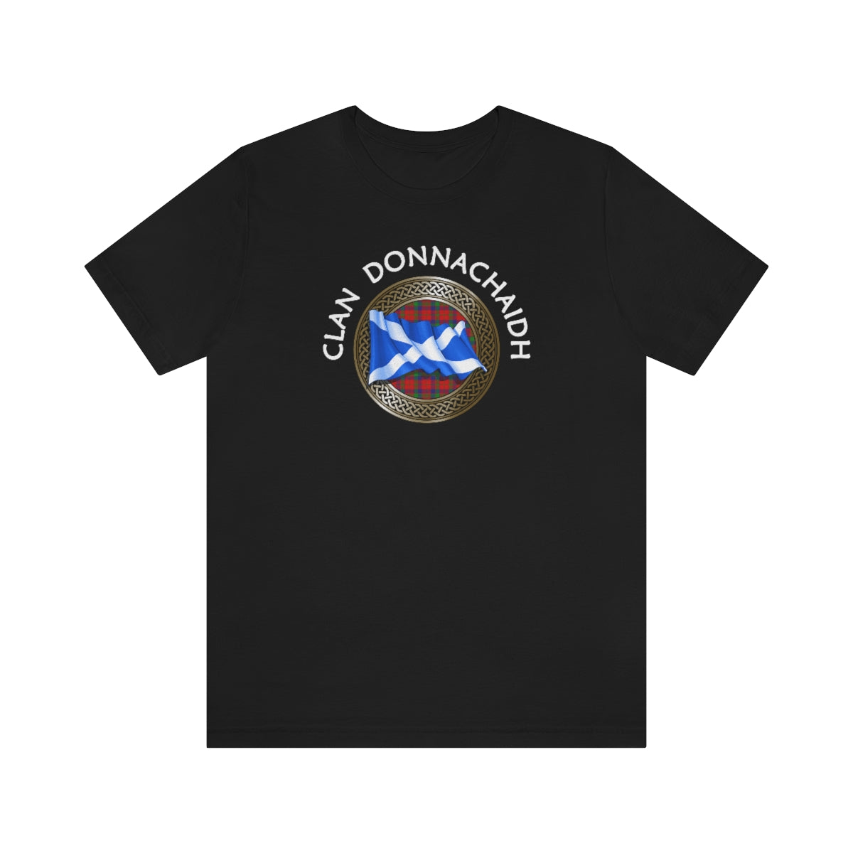 Clan Donnachaidh (Robertson) Tartan Knot & Flag T-Shirt