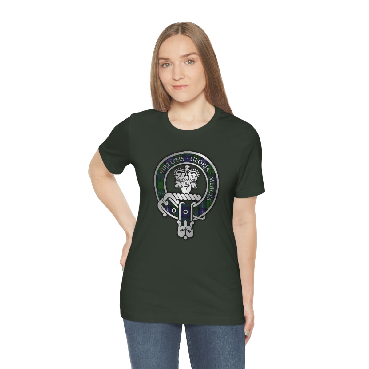 Clan Donnachaidh (Robertson) Hunting Tartan Crest T-Shirt