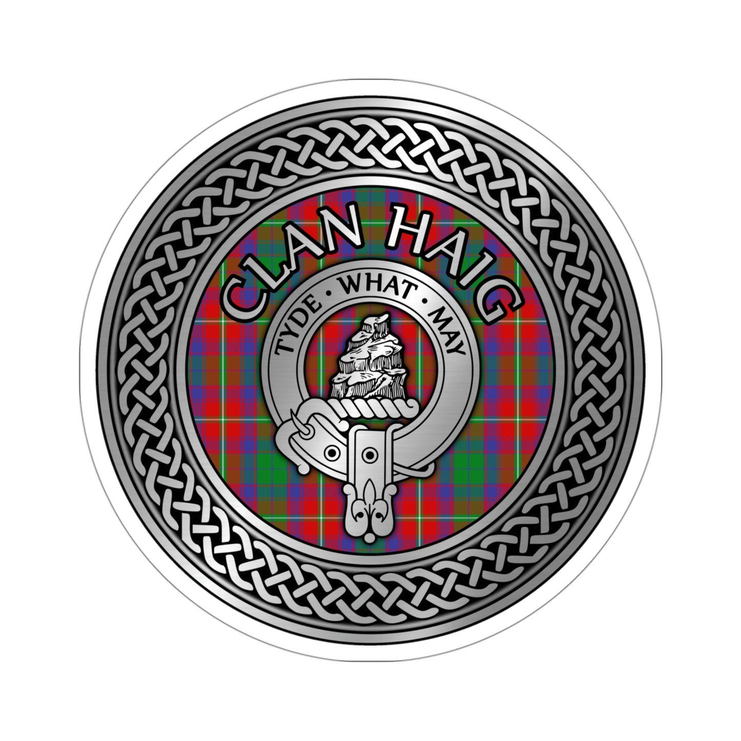 Clan Haig Crest & Tartan Knot Kiss-Cut Stickers