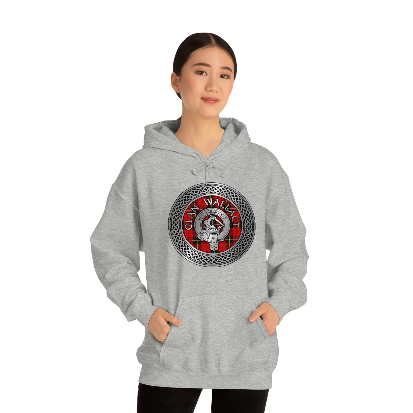 Clan Wallace Crest & Tartan Unisex Heavy Blend™ Hooded Sweatshirt