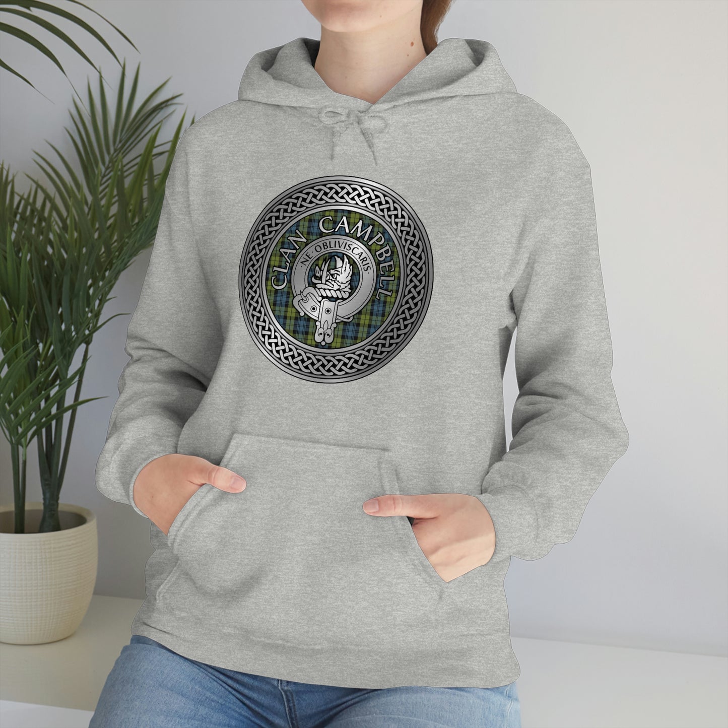 Clan Campbell Crest & Tartan Unisex Heavy Blend™ Hooded Sweatshirt