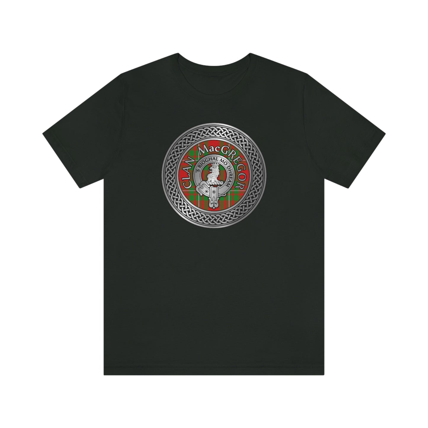 Clan MacGregor Tartan & Crest in Celtic Knot T-Shirt