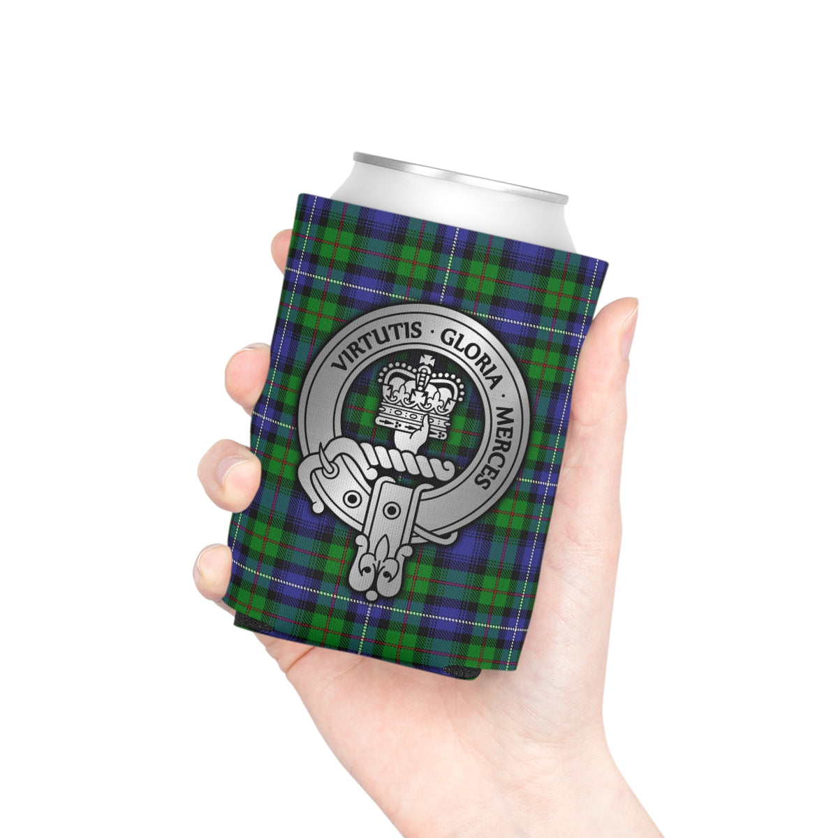 Clan Donnachaidh (Robertson) Crest & Hunting Tartan Can Cooler