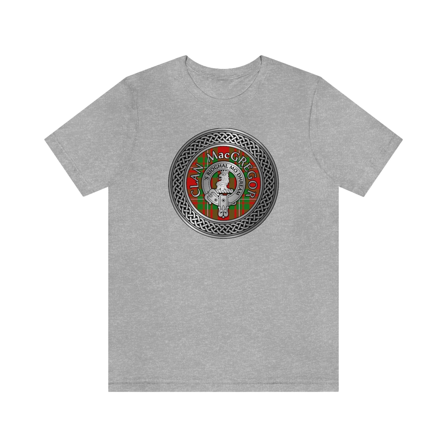 Clan MacGregor Tartan & Crest in Celtic Knot T-Shirt