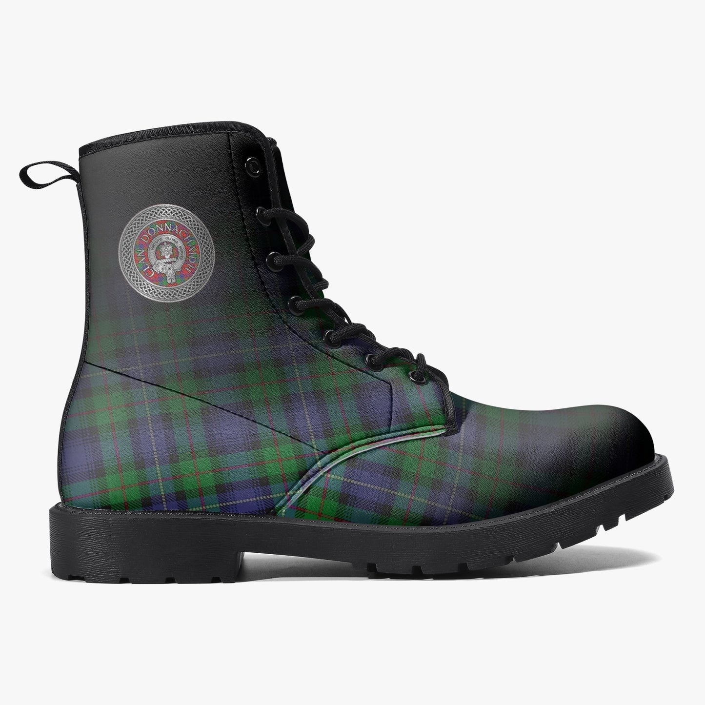 Clan Donnachaidh Crest & Hunting Tartan Leather Boots