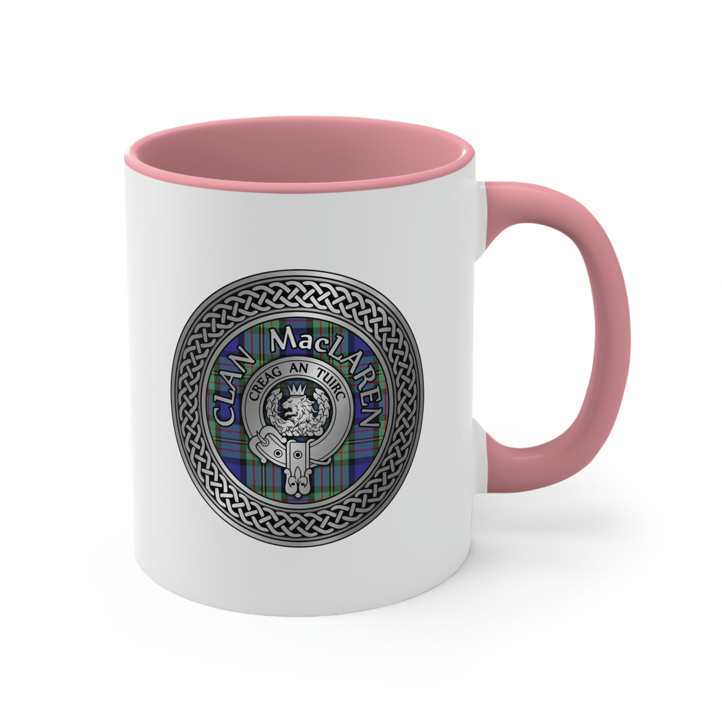 Clan MacLaren Crest & Tartan Accent Coffee Mug, 11oz