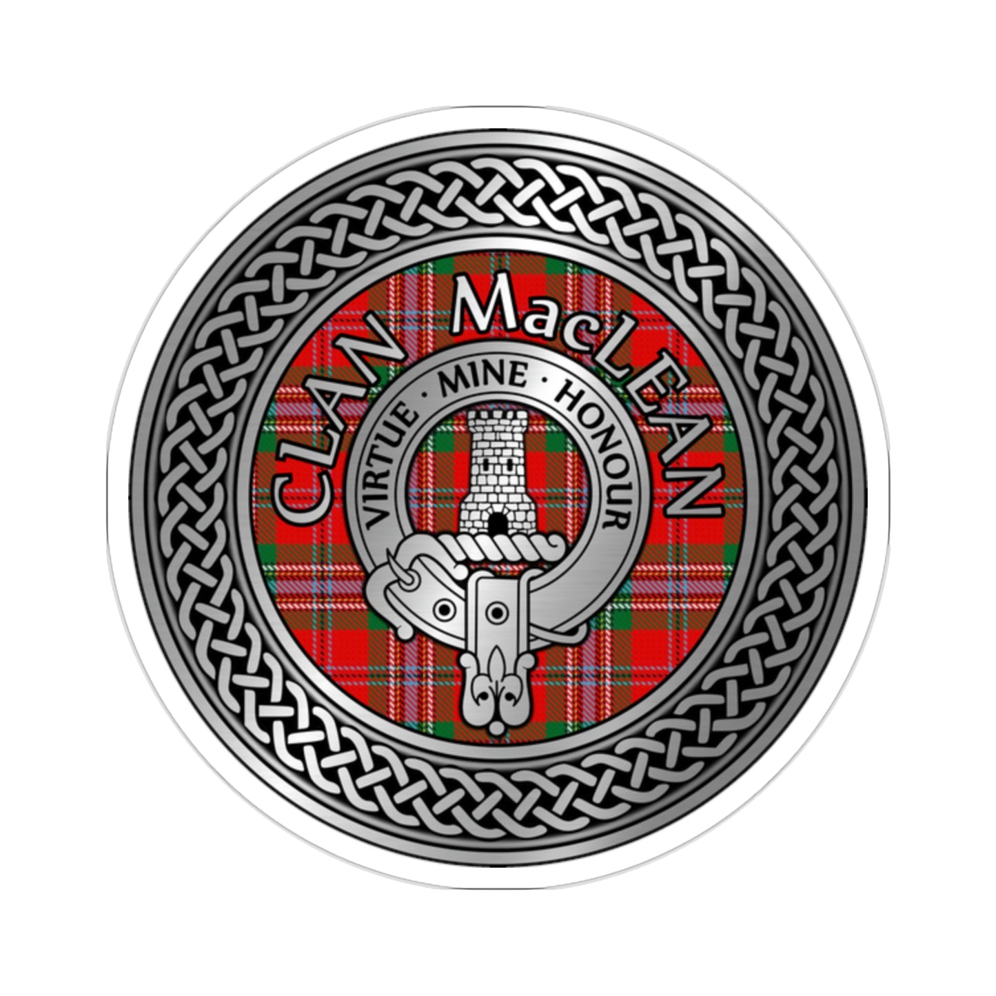 Clan MacLean Crest & Tartan Kiss-Cut Stickers