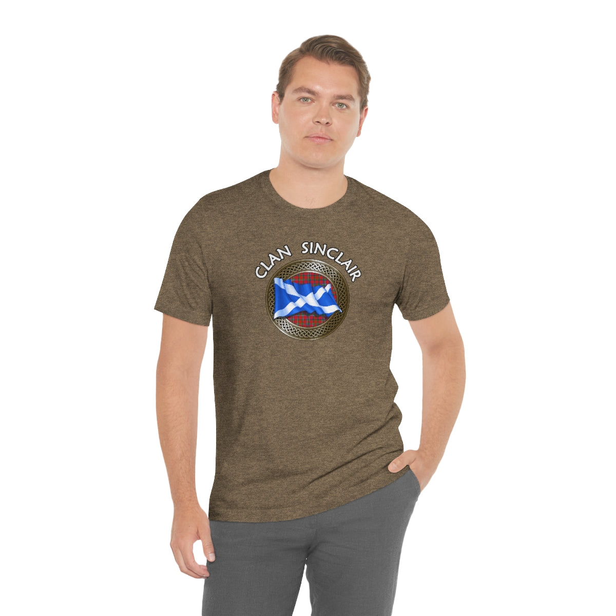 Clan Sinclair Tartan Knot & Flag T-Shirt