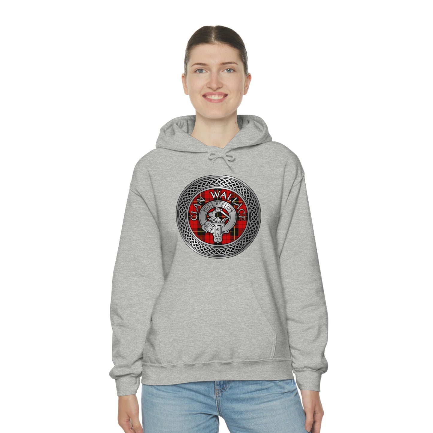 Clan Wallace Crest & Tartan Unisex Heavy Blend™ Hooded Sweatshirt