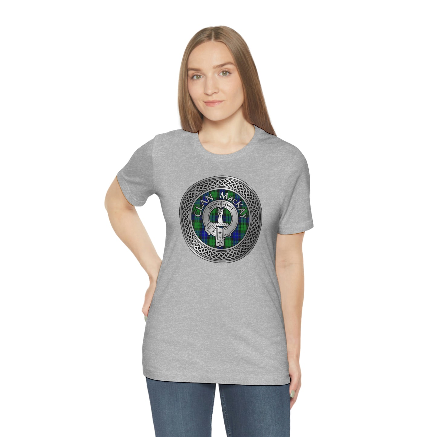 Clan MacKay Tartan & Crest in Celtic Knot T-Shirt