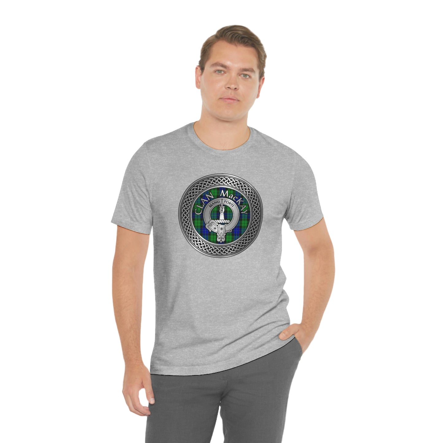 Clan MacKay Tartan & Crest in Celtic Knot T-Shirt