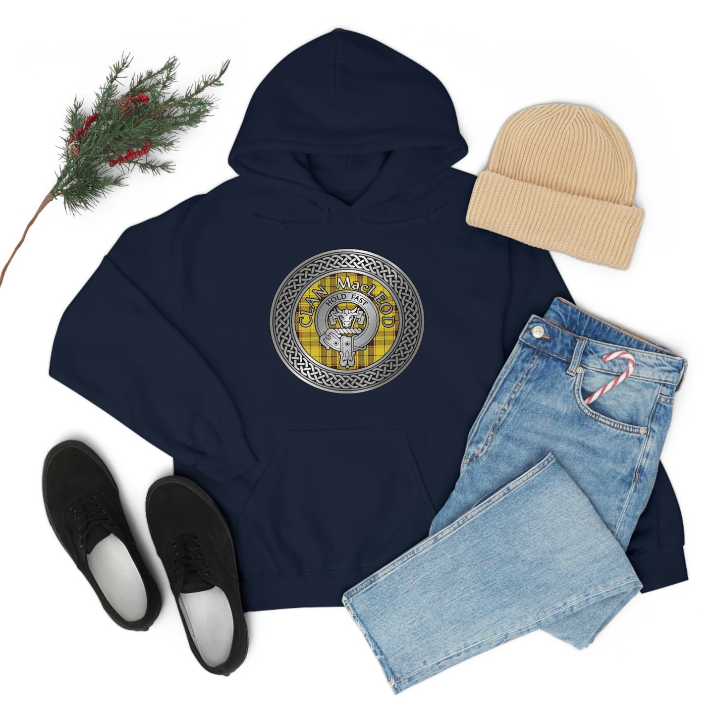 Clan MacLeod Crest & Tartan Unisex Heavy Blend™ Hooded Sweatshirt