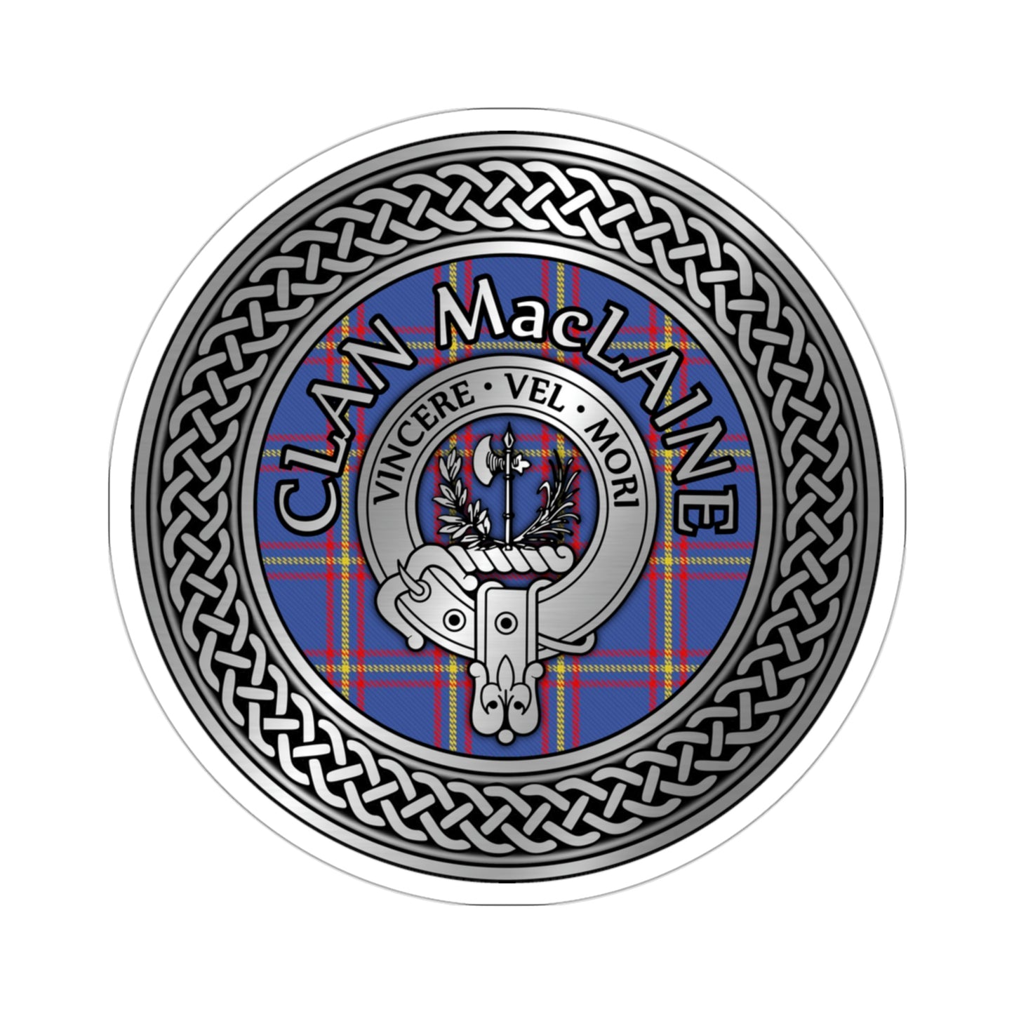 Clan MacLaine Crest & Tartan Knot Kiss-Cut Stickers