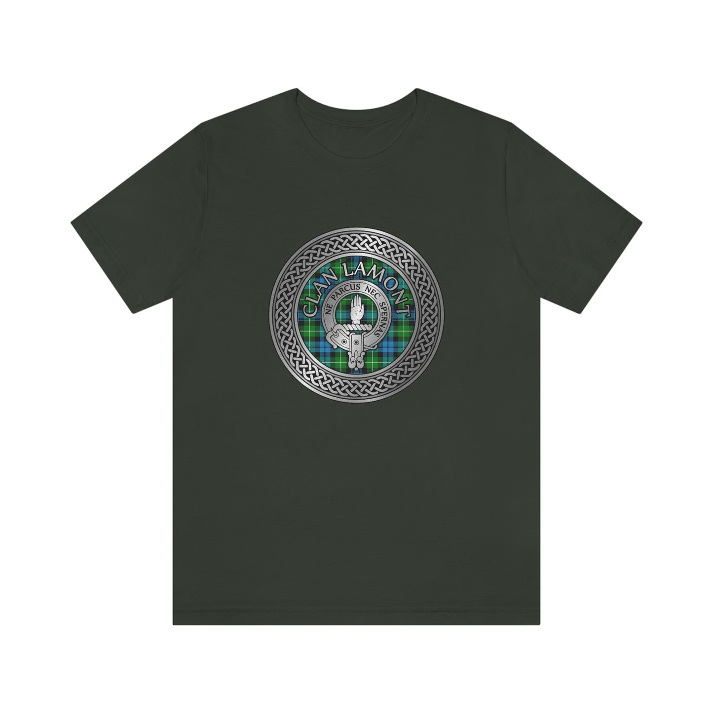 Clan Lamont Crest & Tartan Knot T-Shirt