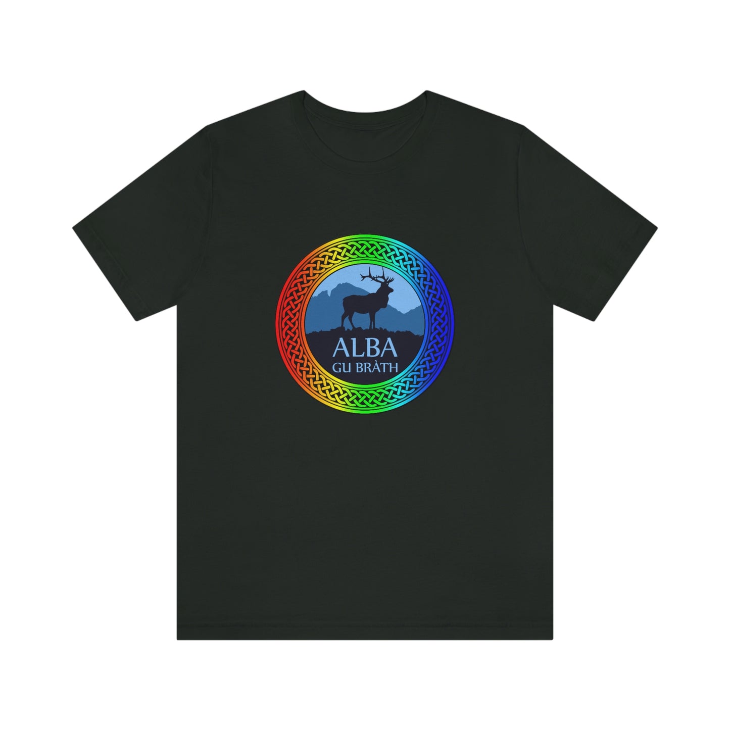 Alba Gu Brath Stag & Rainbow Knot T-Shirt