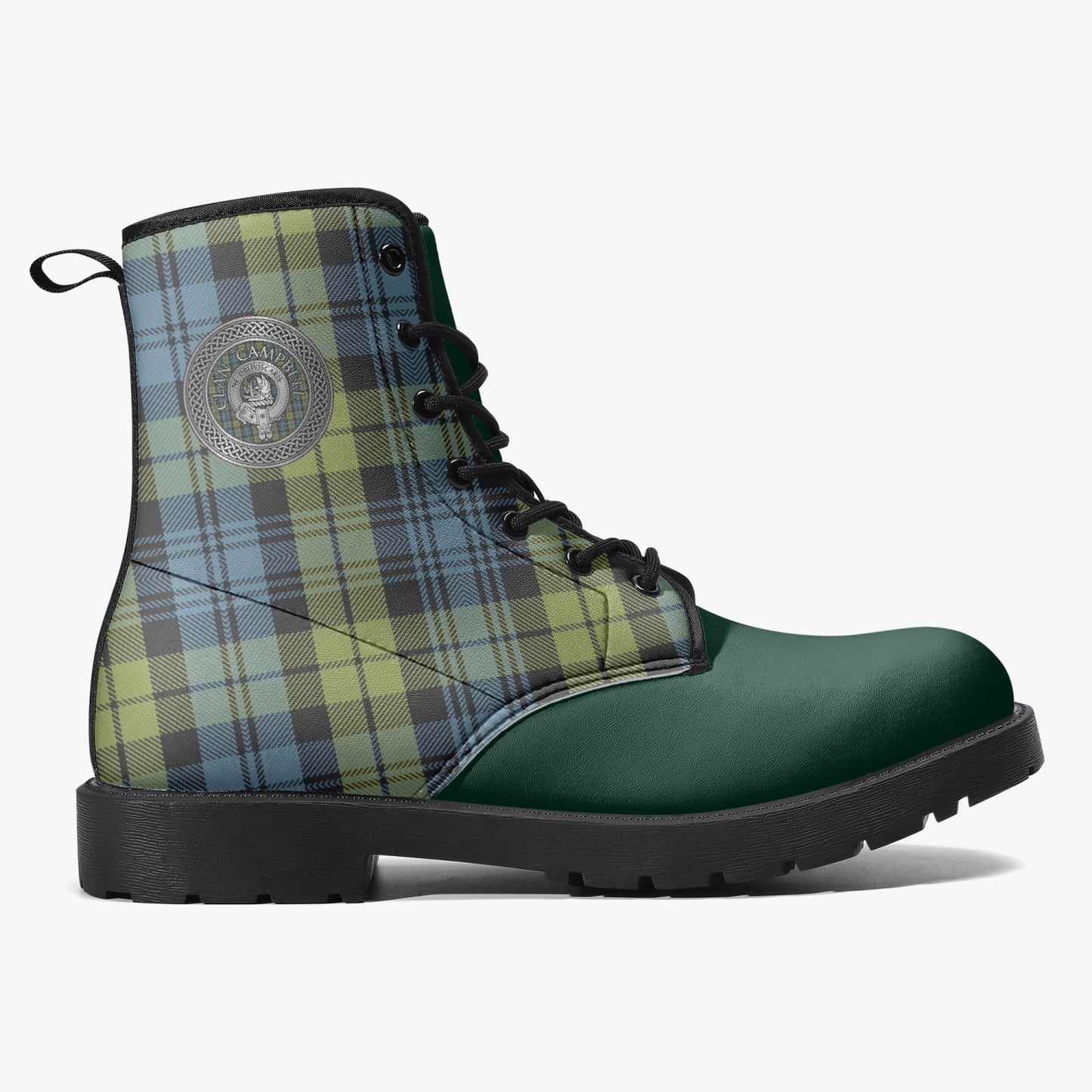 Clan Campbell Crest & Tartan Leather Boots