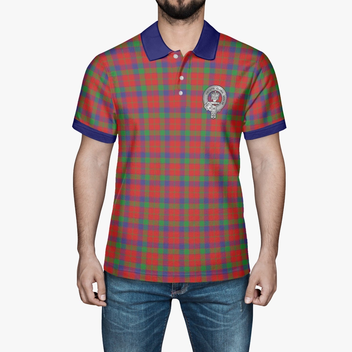 Clan Donnachaidh Tartan & Crest AOP Men Polo Shirt