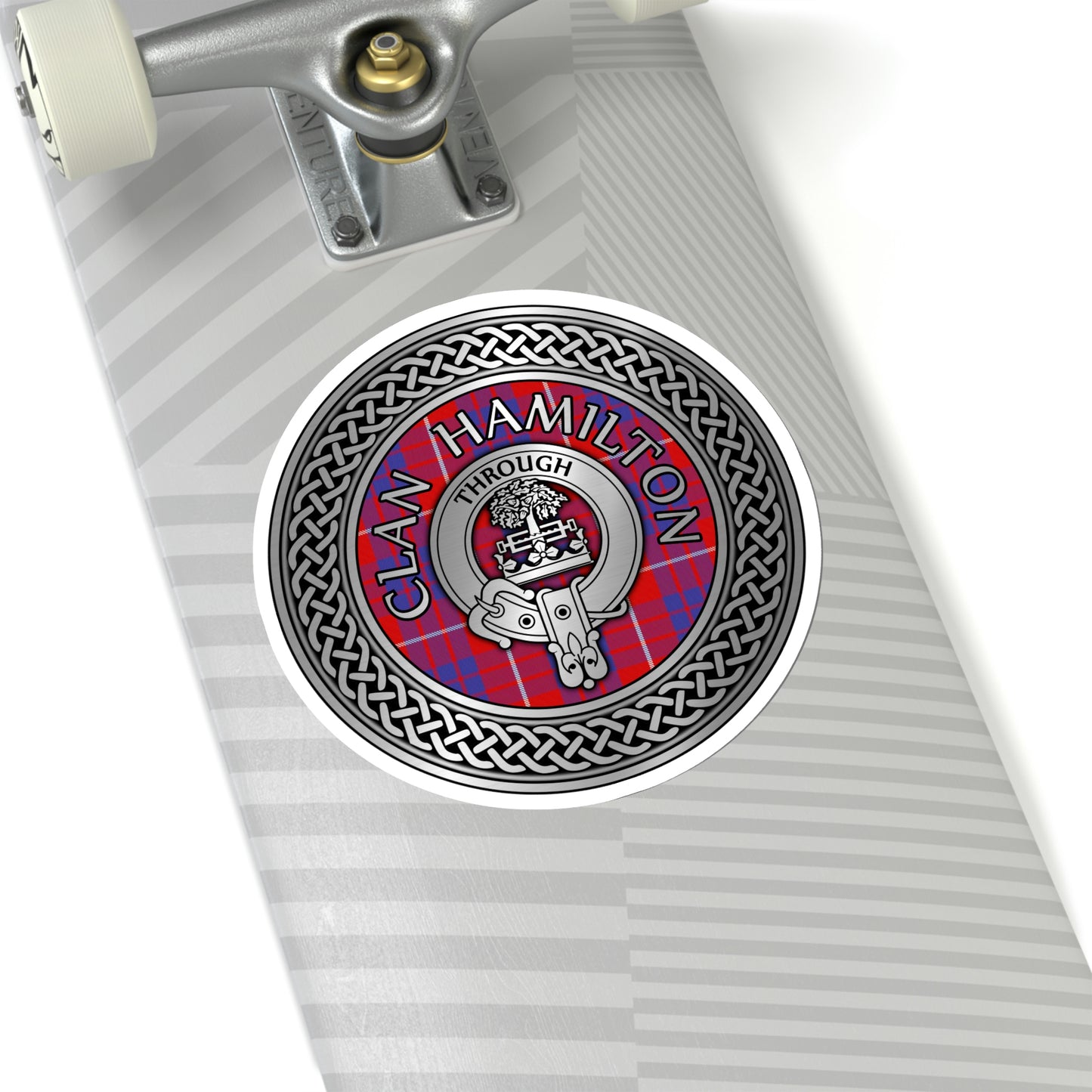 Clan Hamilton Crest & Tartan Kiss-Cut Stickers