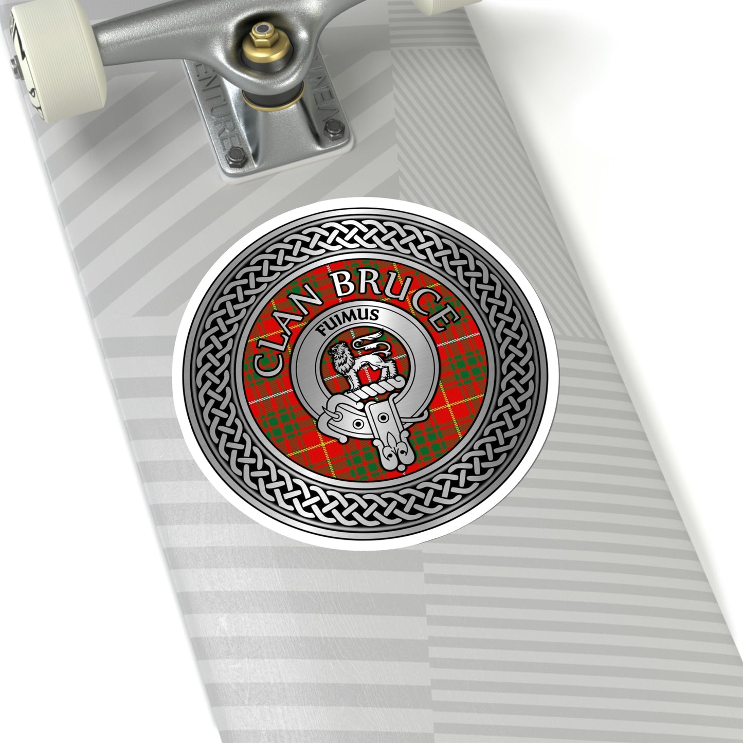 Clan Bruce Crest & Tartan Kiss-Cut Stickers