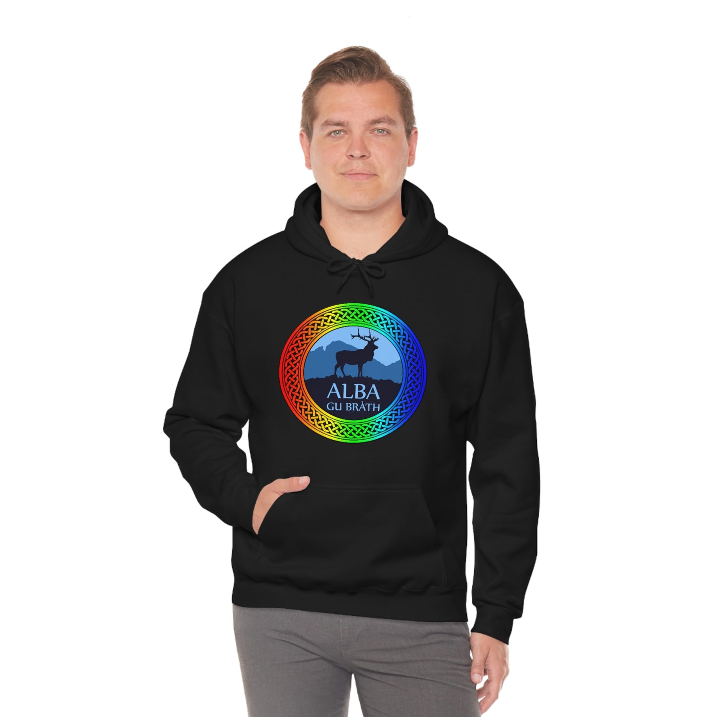 Alba Gu Brath Rainbow Knot Unisex Heavy Blend™ Hooded Sweatshirt