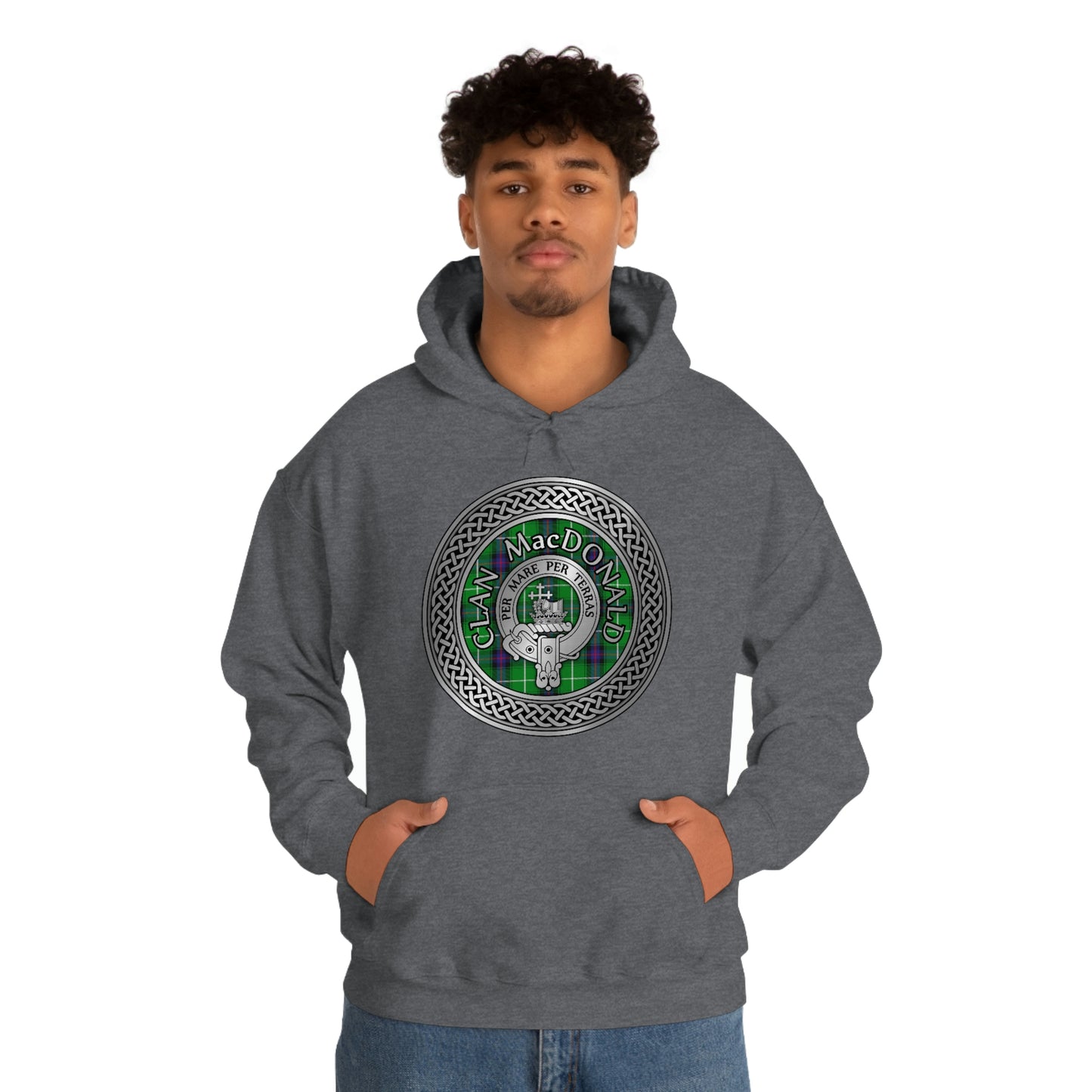 Clan MacDonald Crest & Tartan Unisex Heavy Blend™ Hooded Sweatshirt