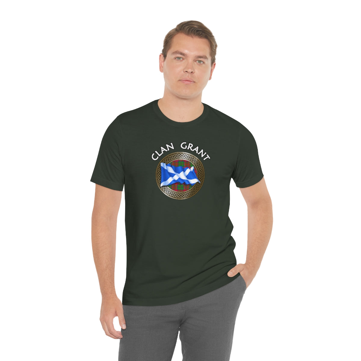 Clan Grant Tartan Knot & Flag T-Shirt