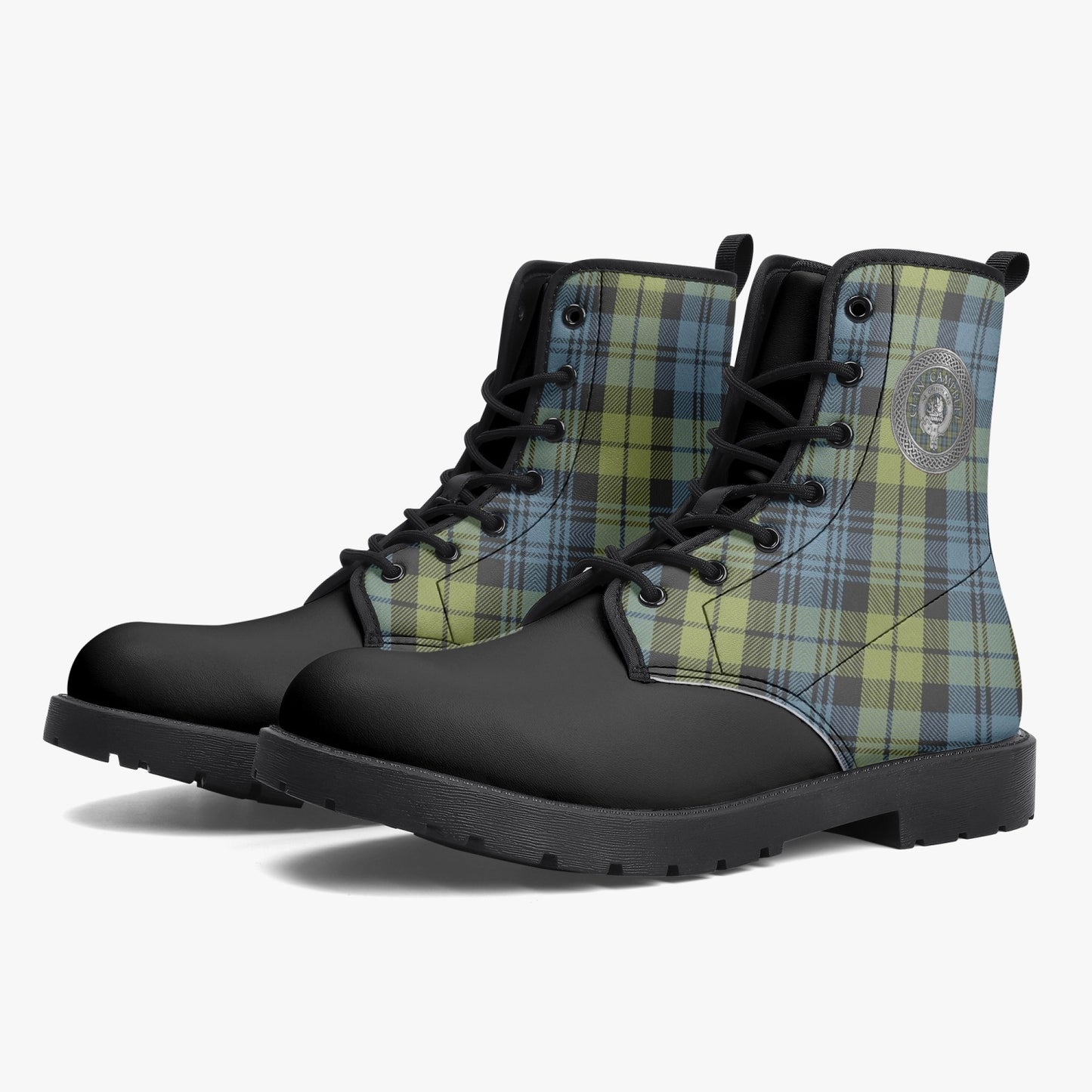 Clan Campbell Crest & Tartan Leather Boots